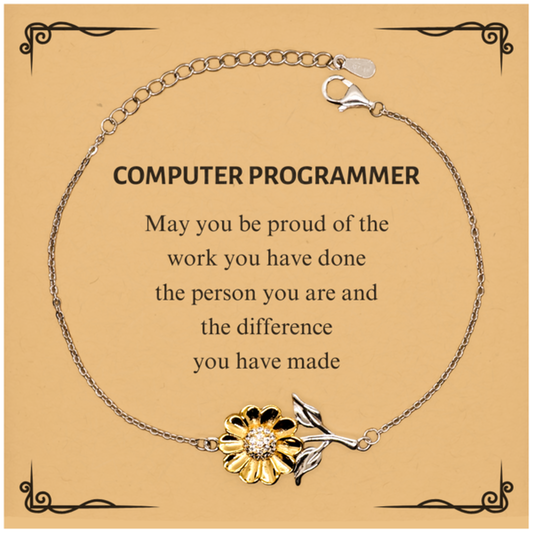 Computer Programmer Sunflower Bracelet - May You Be Proud | Retirement Gift