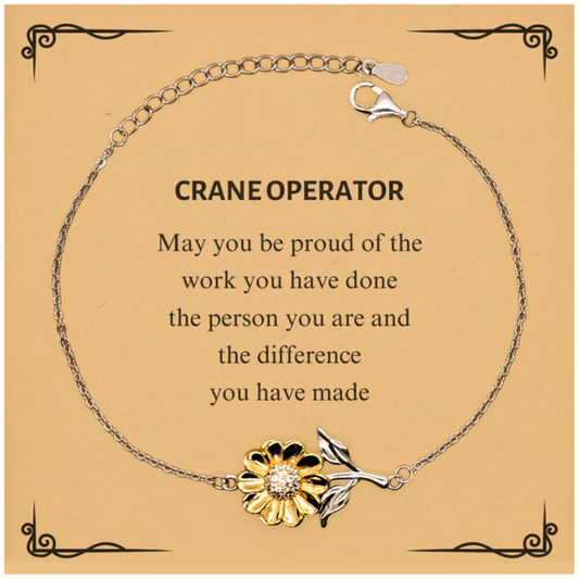Crane Operator Sunflower Bracelet - May You Be Proud | Retirement Gift