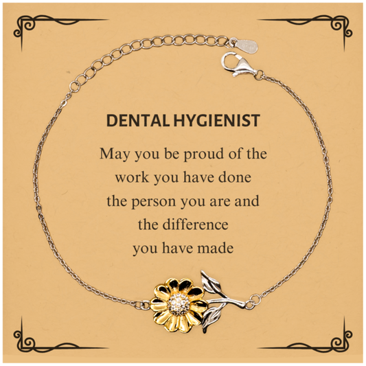 Dental Hygienist Sunflower Bracelet - May You Be Proud | Retirement Gift