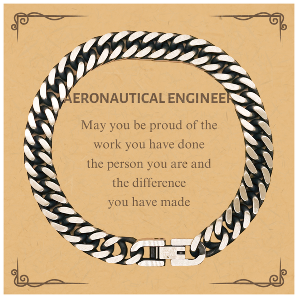 Aeronautical Engineer Cuban Link Chain Bracelet - Proud of Your Work | Retirement Gift