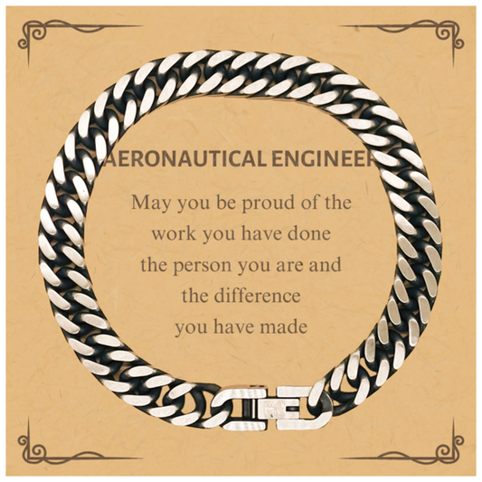 Aeronautical Engineer Cuban Link Chain Bracelet - Proud of Your Work | Retirement Gift