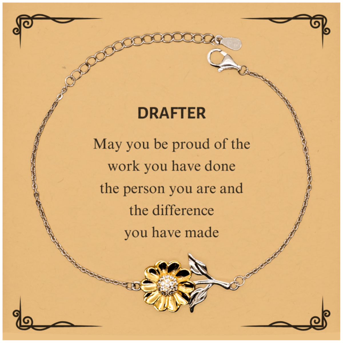 Drafter Sunflower Bracelet - May You Be Proud Design | Retirement Gift