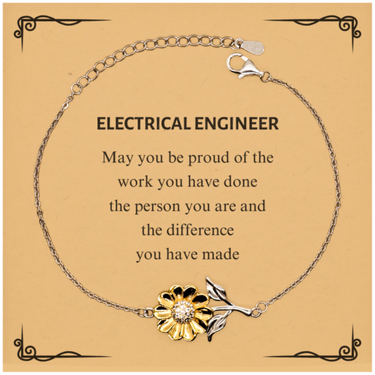 Electrical Engineer Sunflower Bracelet - Proud of Your Work | Retirement Gift