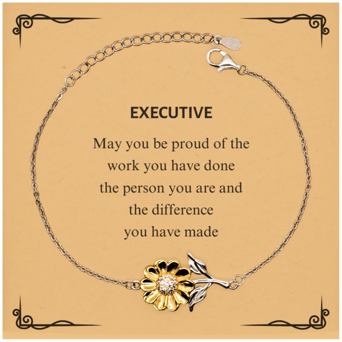 Executive Sunflower Bracelet - May You Be Proud | Retirement Gift