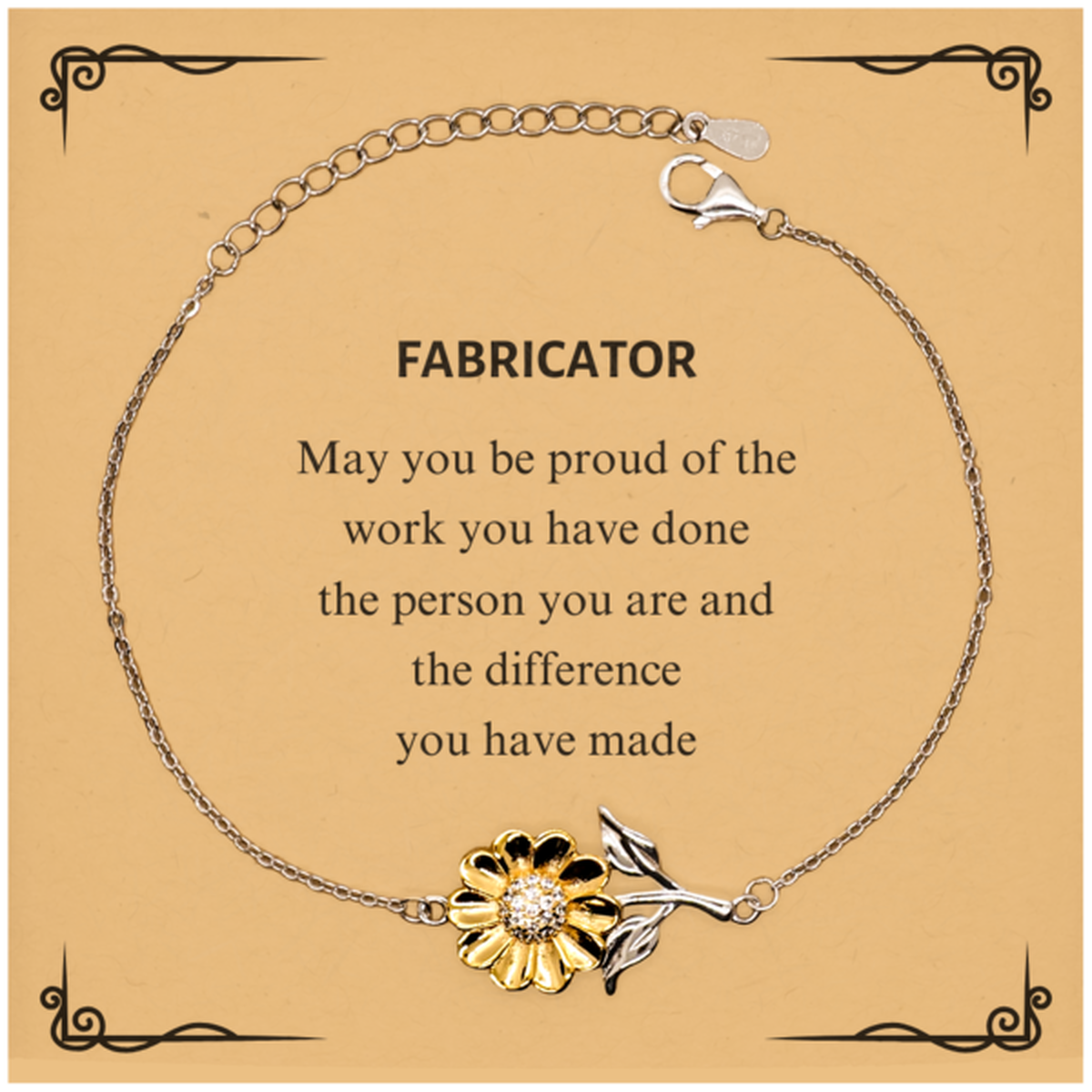 Fabricator Sunflower Bracelet - May You Be Proud of Your Work | Retirement Gift