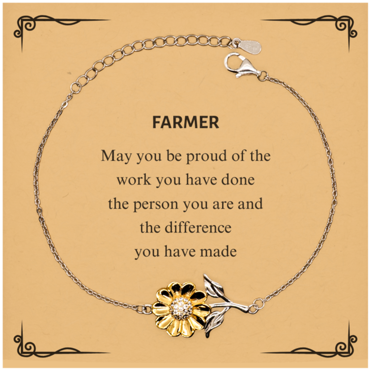 Farmer Sunflower Bracelet - May You Be Proud | Retirement Gift