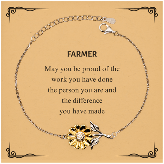 Farmer Sunflower Bracelet - May You Be Proud | Retirement Gift