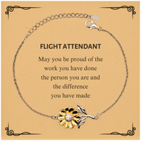 Load image into Gallery viewer, Flight Attendant Sunflower Bracelet - May You Be Proud | Retirement Gift
