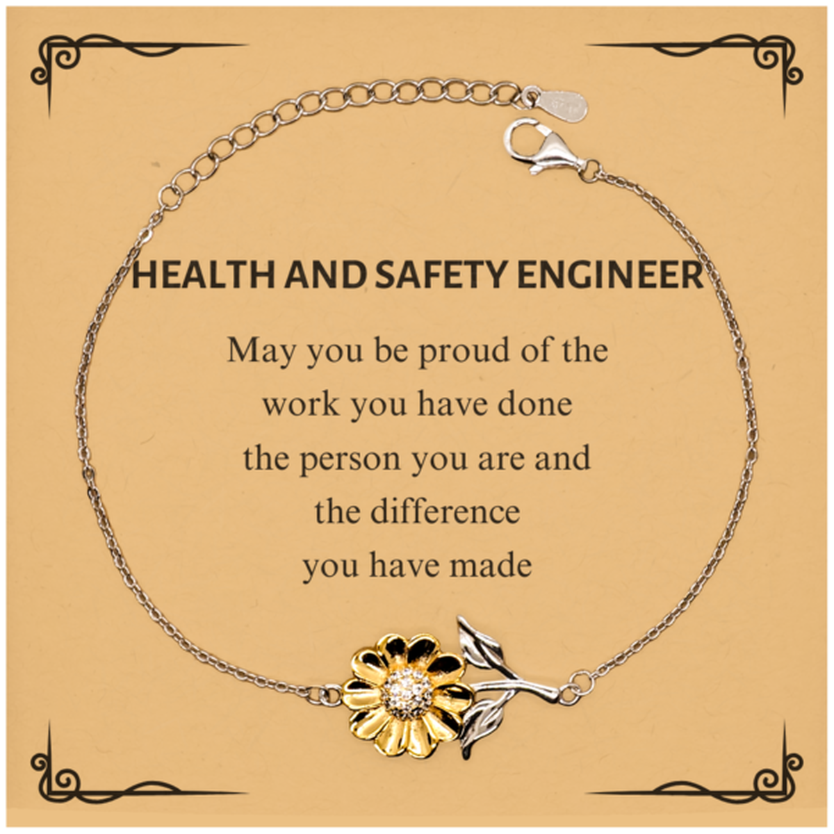 Health and Safety Engineer Sunflower Bracelet - May You Be Proud | Retirement Gift