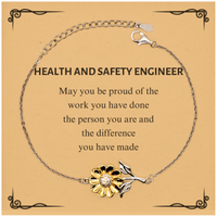 Load image into Gallery viewer, Health and Safety Engineer Sunflower Bracelet - May You Be Proud | Retirement Gift

