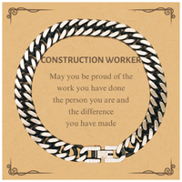 Load image into Gallery viewer, Construction Worker Cuban Link Bracelet - May You Be Proud of Your Work | Retirement Gift
