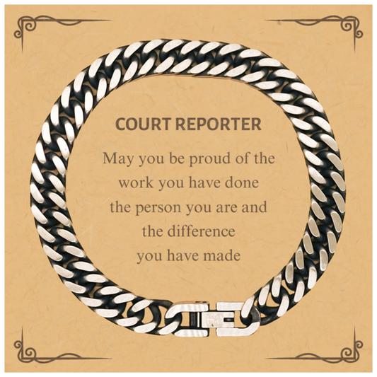 Court Reporter Cuban Link Bracelet - May You Be Proud | Retirement Gift