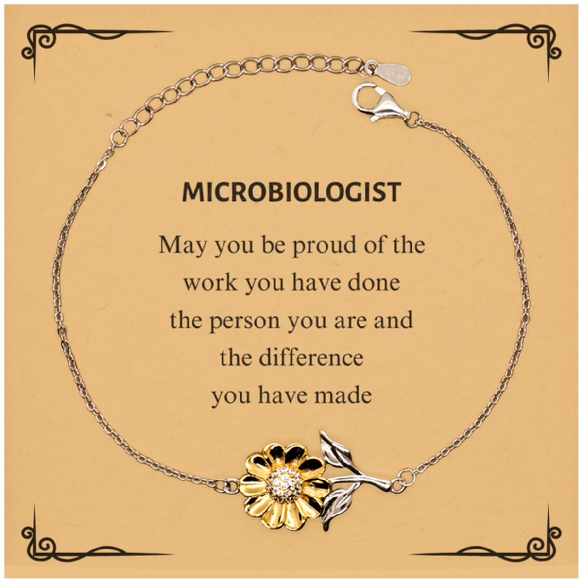 Microbiologist Sunflower Bracelet - May You Be Proud | Retirement Gift