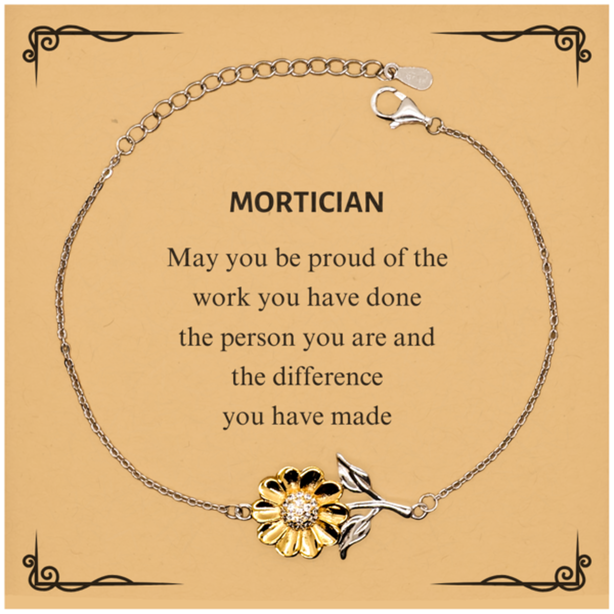 Mortician Sunflower Bracelet - May You Be Proud of Your Work | Retirement Gift