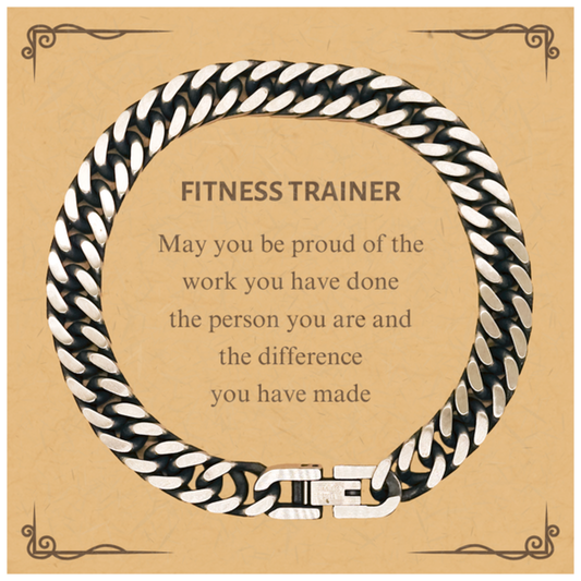 Fitness Trainer Cuban Link Bracelet - May You Be Proud | Retirement Gift