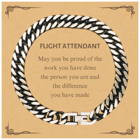 Load image into Gallery viewer, Flight Attendant Cuban Link Chain Bracelet - May You Be Proud | Retirement Gift
