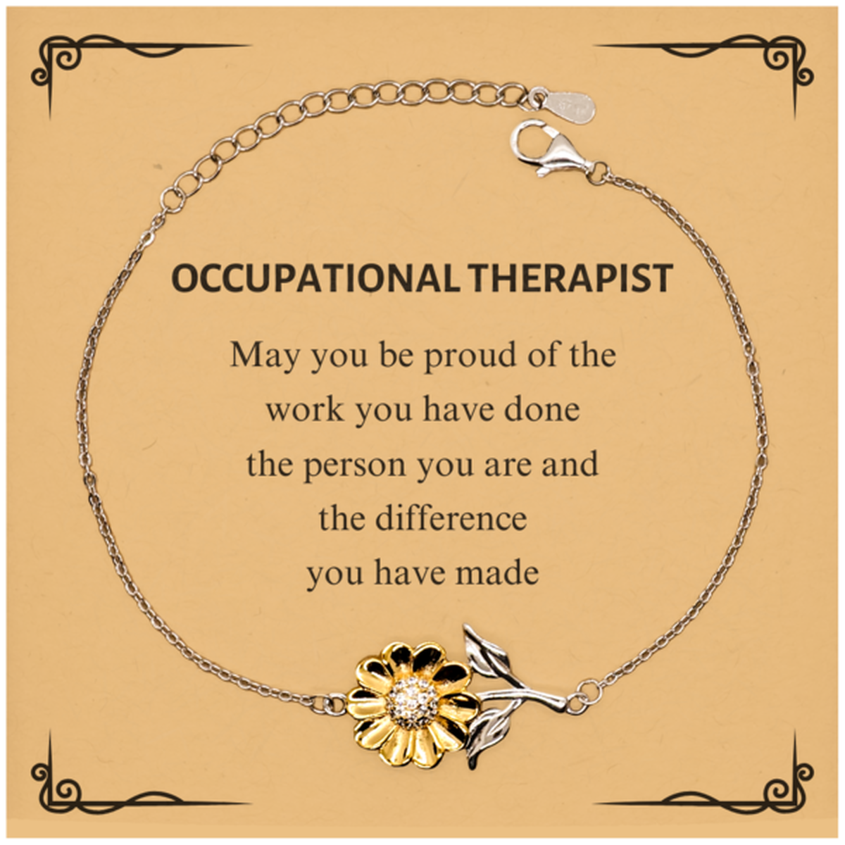 Occupational Therapist Sunflower Bracelet - May You Be Proud | Retirement Gift
