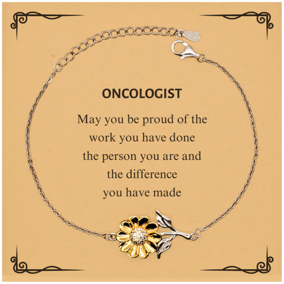 Oncologist Sunflower Bracelet - May You Be Proud Design | Retirement Gift