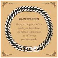 Load image into Gallery viewer, Game Warden Cuban Link Chain Bracelet - May You Be Proud | Retirement Gift
