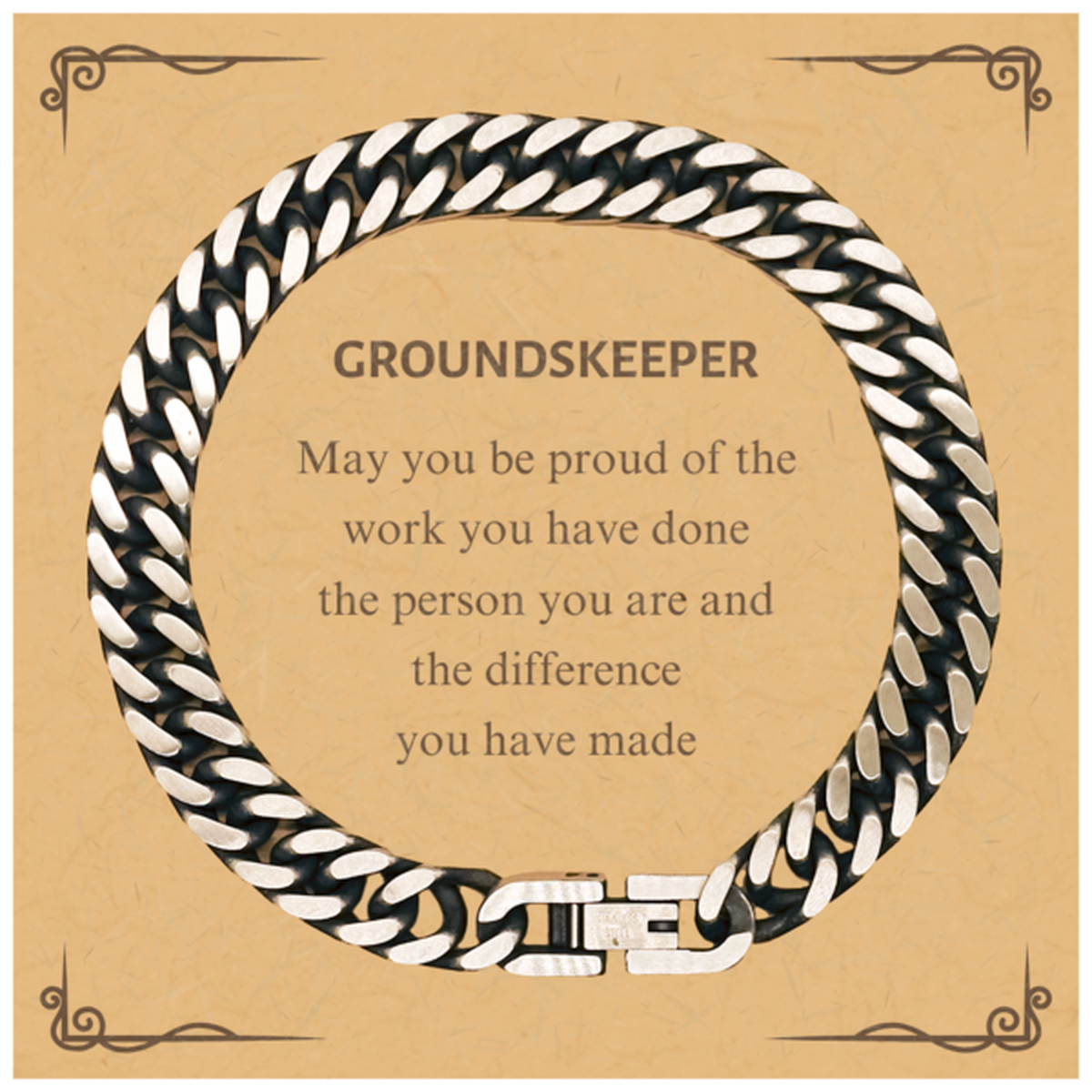 Groundskeeper Cuban Link Chain Bracelet - May You Be Proud | Retirement Gift