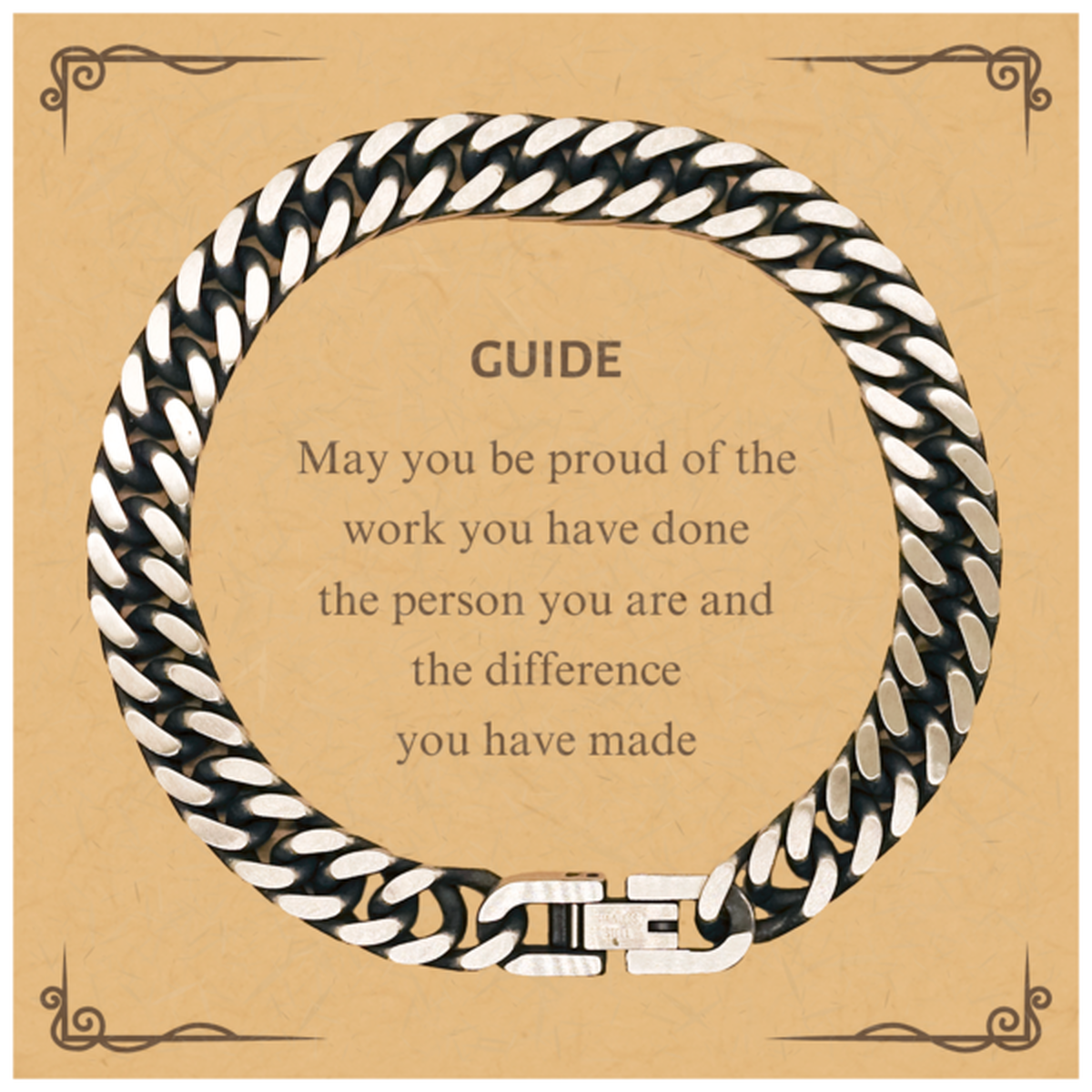 Guide Cuban Link Chain Bracelet - May You Be Proud | Retirement Gift