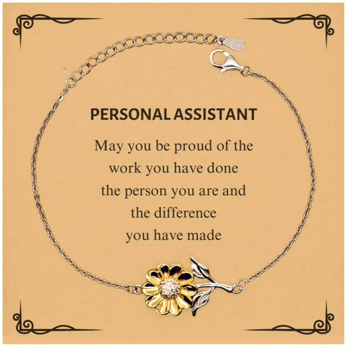 Personal Assistant Sunflower Bracelet - May You Be Proud | Retirement Gift