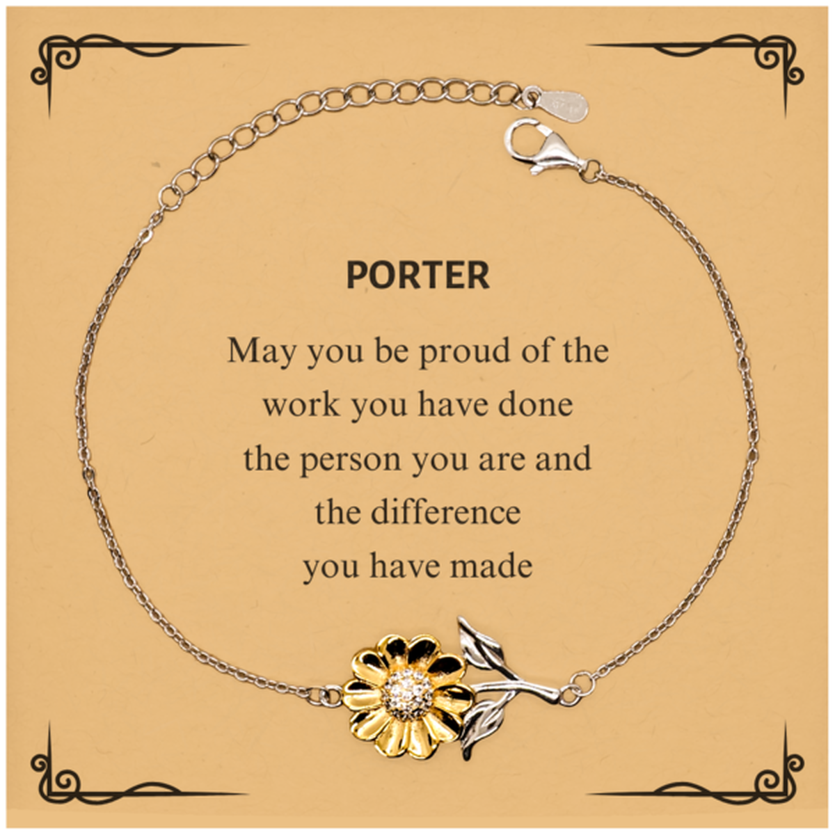 Colleague Sunflower Bracelet - May You Be Proud | Retirement Gift