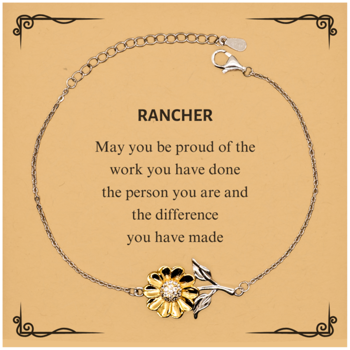 Rancher Sunflower Bracelet - May You Be Proud Design | Retirement Gift