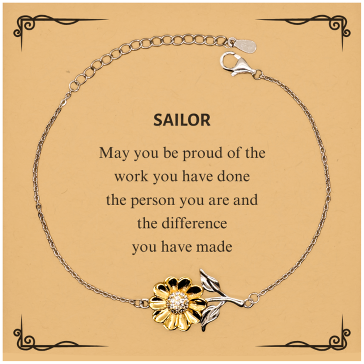 Sailor Sunflower Bracelet - May You Be Proud Design | Retirement Gift