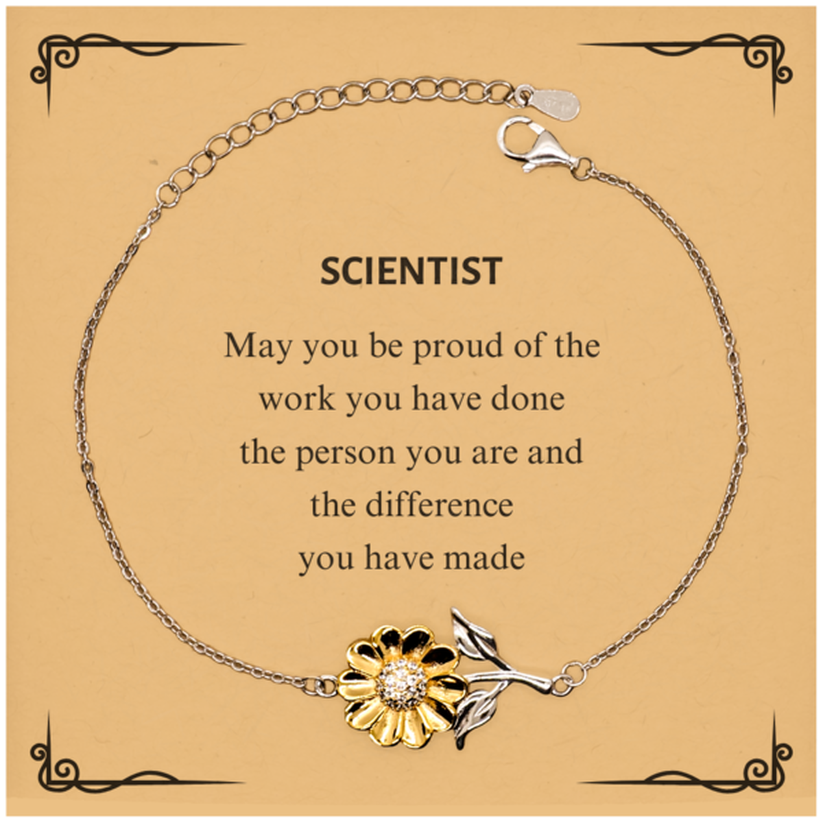 Scientist Sunflower Bracelet - May You Be Proud | Retirement Gift