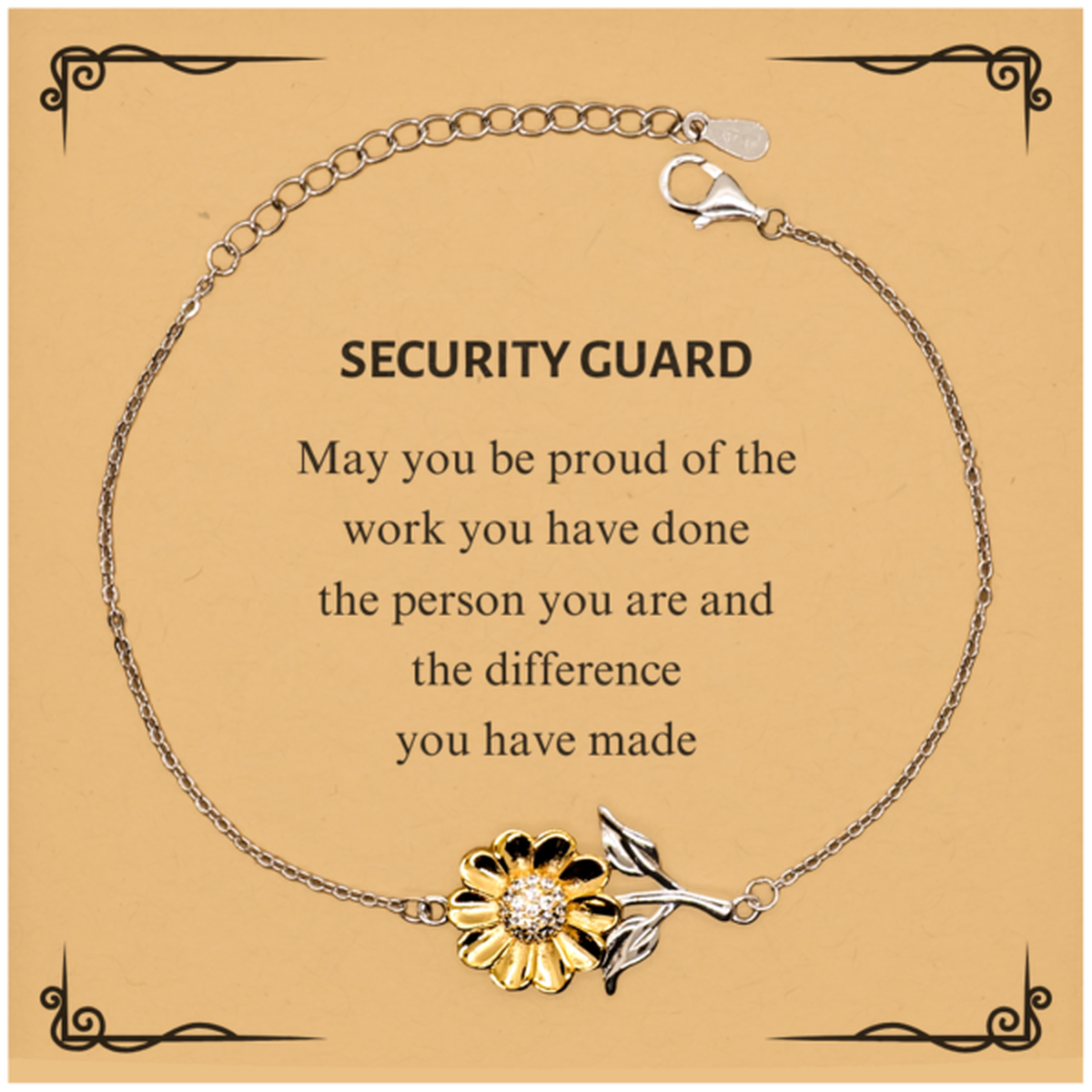 Security Guard Sunflower Bracelet - May You Be Proud | Retirement Gift