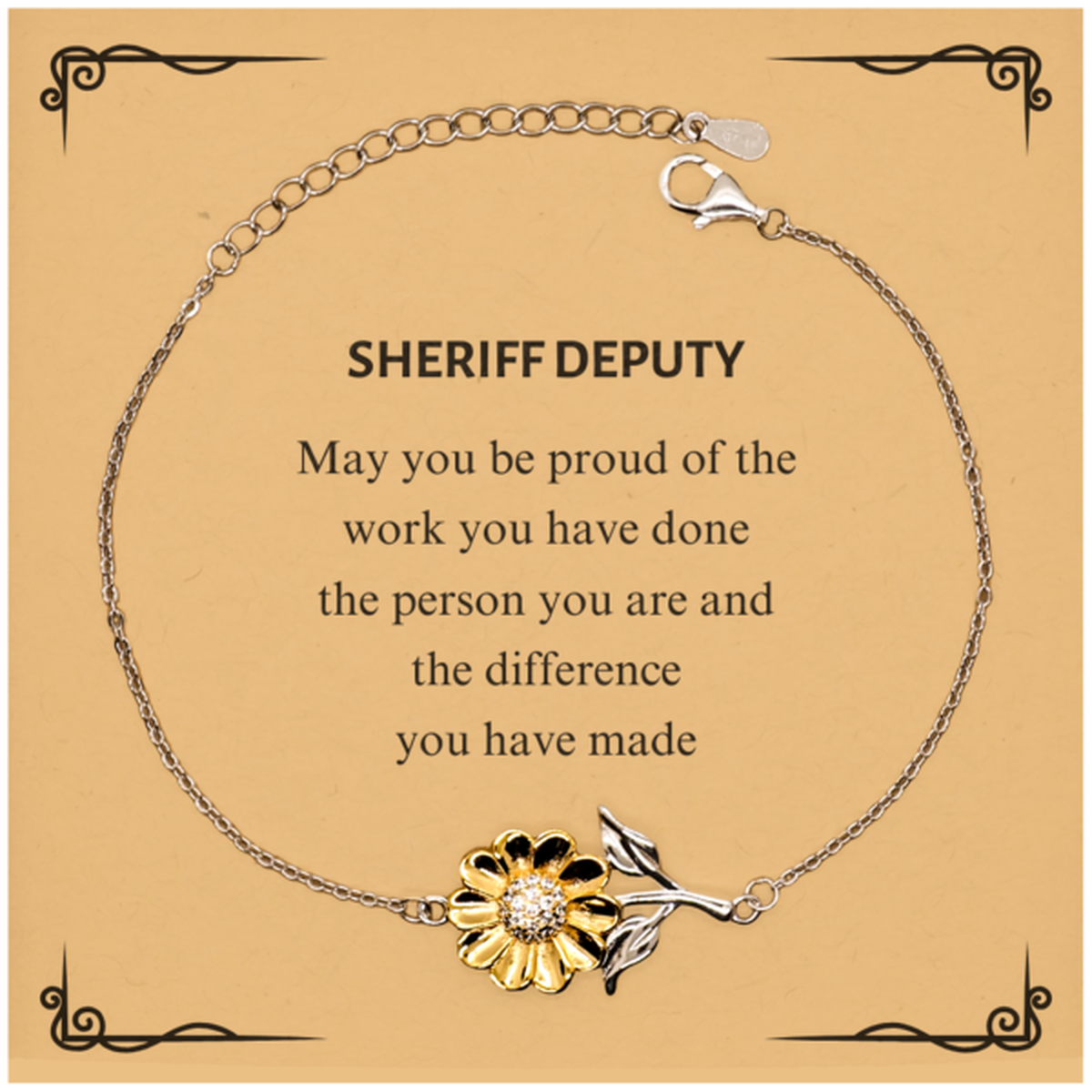 Sheriff Deputy Sunflower Bracelet - May You Be Proud Design | Retirement Gift