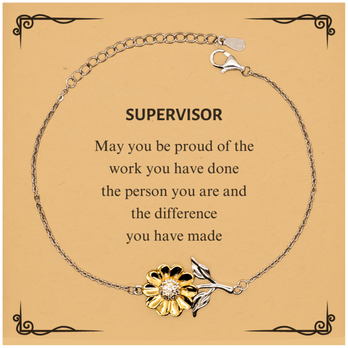 Supervisor Sunflower Bracelet - May You Be Proud of Your Work | Retirement Gift