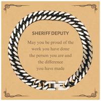 Load image into Gallery viewer, Sheriff Deputy Cuban Link Chain Bracelet - May You Be Proud | Retirement Gift
