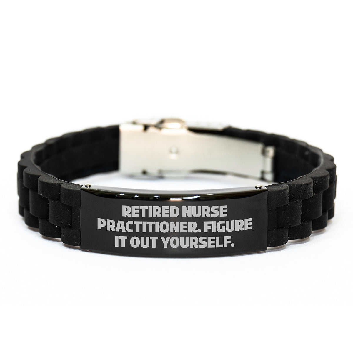Funny Nurse Practitioner Gifts from Friends, Inspirational Quote Glide lock Clasp Necklace for Nurses, Adjustable Black Stainless Steel and Silicone Graduation Unique Gifts for Nurse Practitioner - Image 1