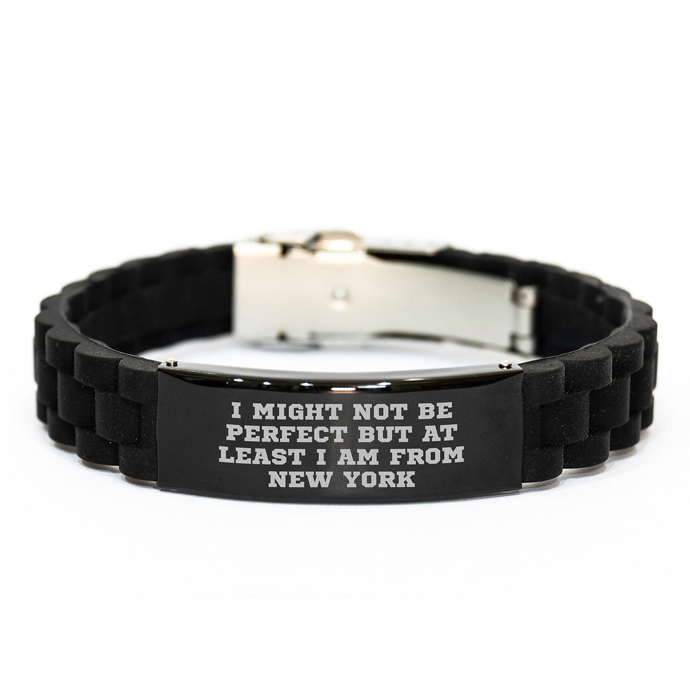 Funny New York Quotes Glide lock Clasp Bracelet Gifts from New York for Men Women Friends Family - A Perfect Christmas Unique Gift Idea - Image 1