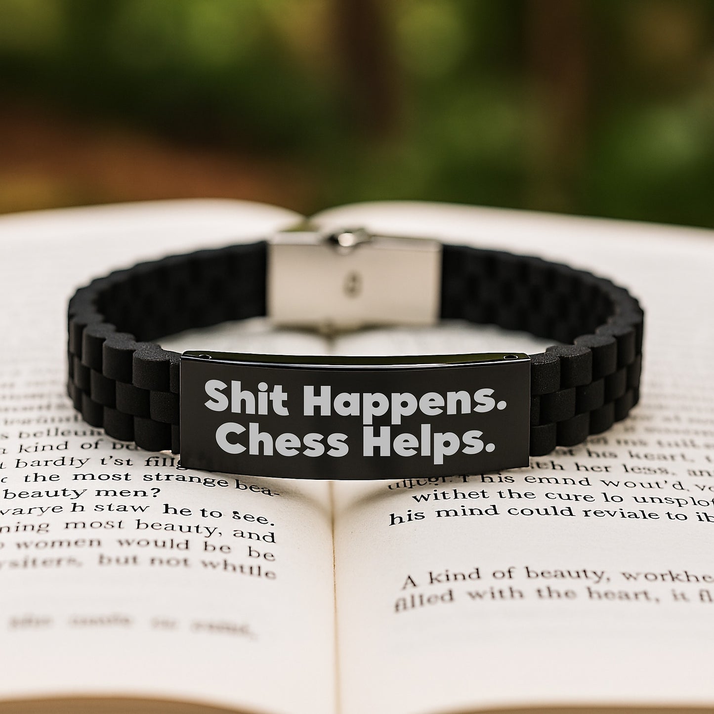 Funny Chess Inspirational Gifts from Friends for Men, Unique Glide lock Clasp Bracelet for Graduation - Image 2