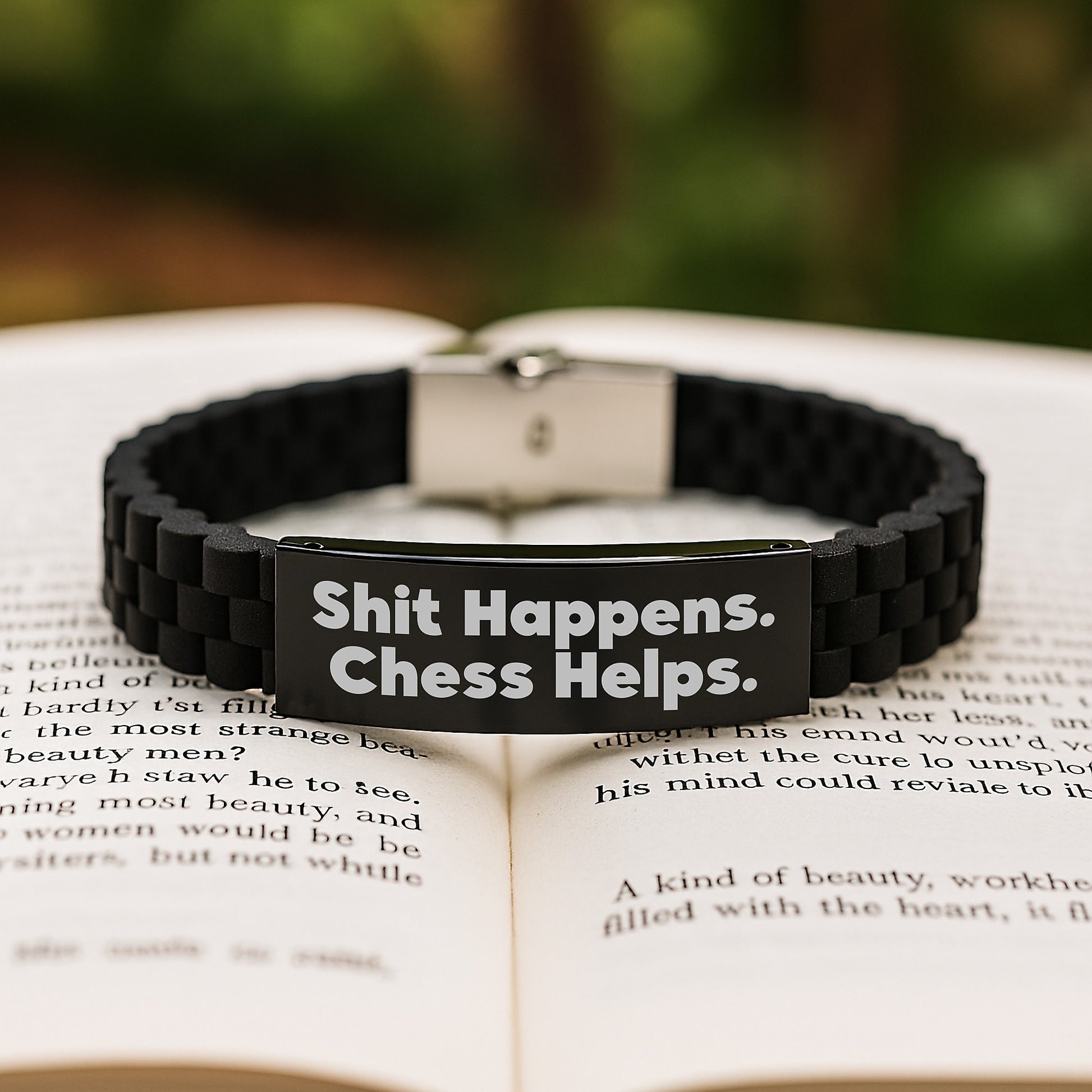 Funny Chess Inspirational Gifts from Friends for Men, Unique Glide lock Clasp Bracelet for Graduation - Image 2
