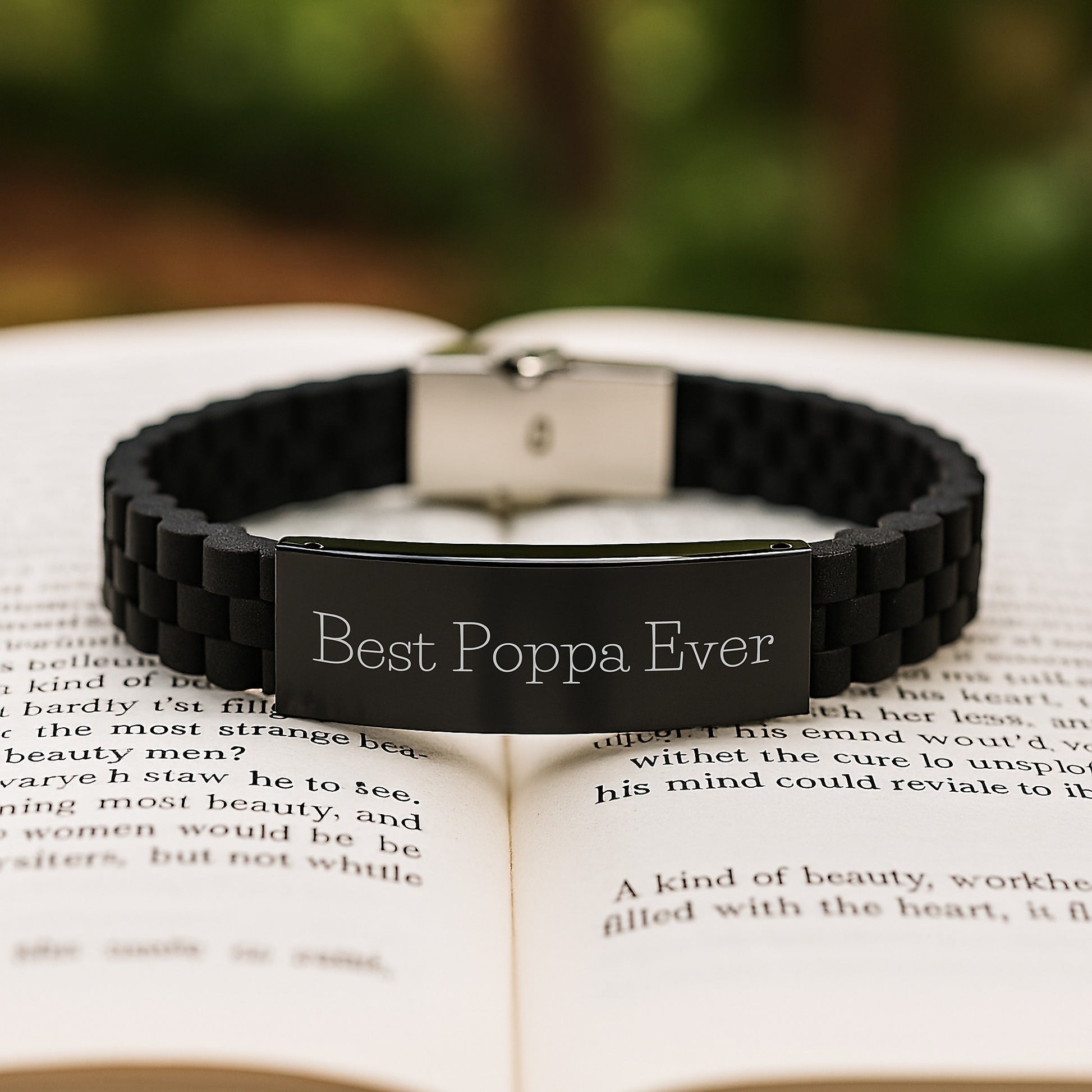 Best Poppa Ever Keepsake Glidelock Bracelet for Him Birthday Gift - Image 2