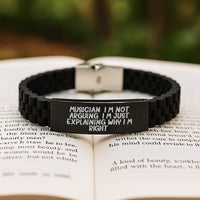 Load image into Gallery viewer, Funny Musician Gifts from Friends - Inspirational Glide lock Clasp Bracelet for Graduation, &#39;I&#39;m Not Arguing. I&#39;m Just Explaining Why I&#39;m Right.&#39; - Gifts for Men, Women, Family - Image 2
