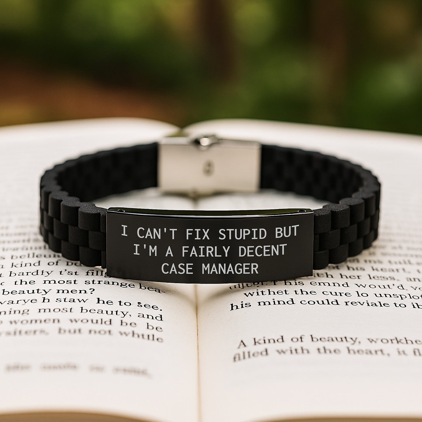 Funny Case Manager Gifts from Friends - Glide lock Clasp Bracelet for Men Women Case Manager, I Can't Fix Stupid But I'm A Fairly Decent Case Manager Christmas Unique Gifts - Image 2