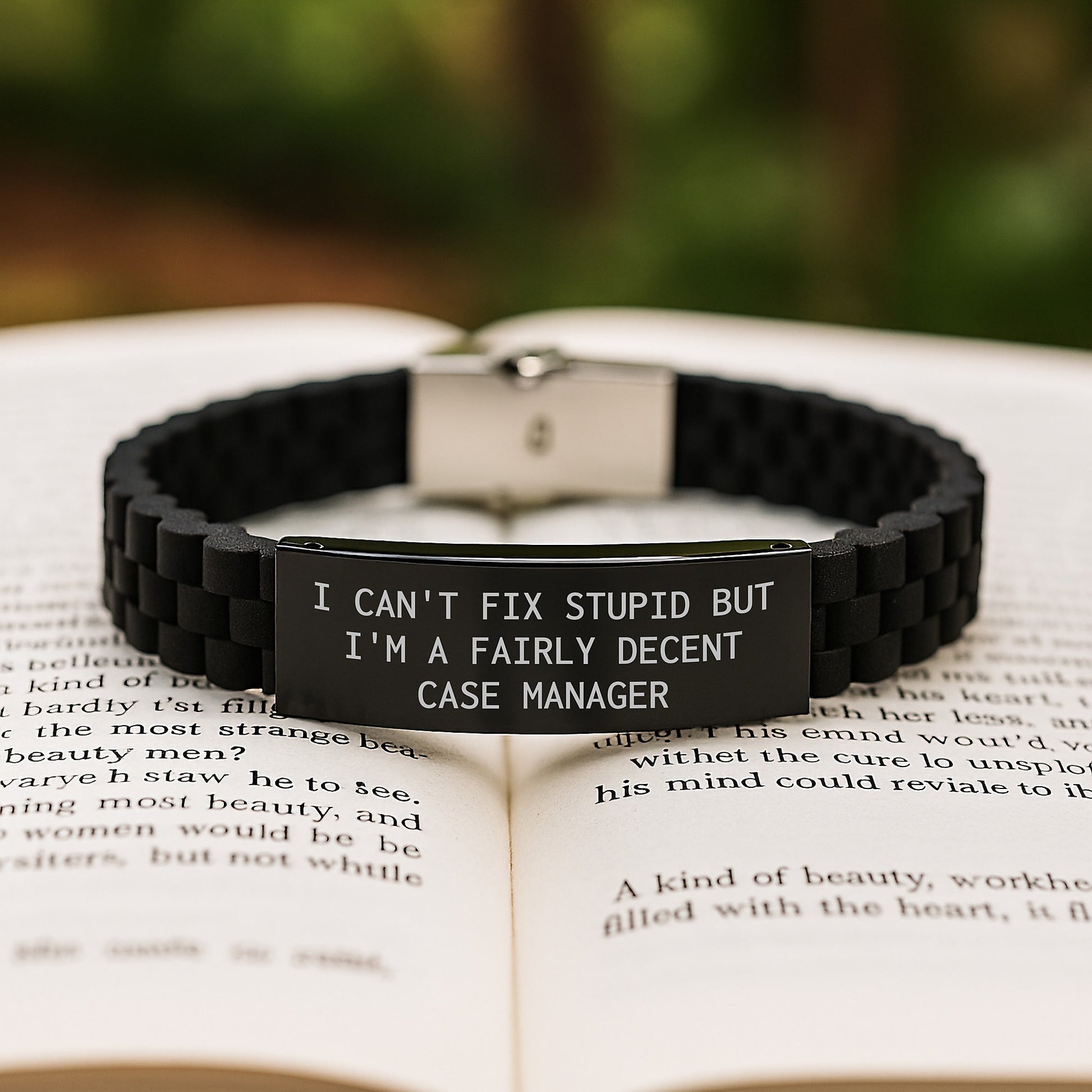 Funny Case Manager Gifts from Friends - Glide lock Clasp Bracelet for Men Women Case Manager, I Can't Fix Stupid But I'm A Fairly Decent Case Manager Christmas Unique Gifts - Image 2