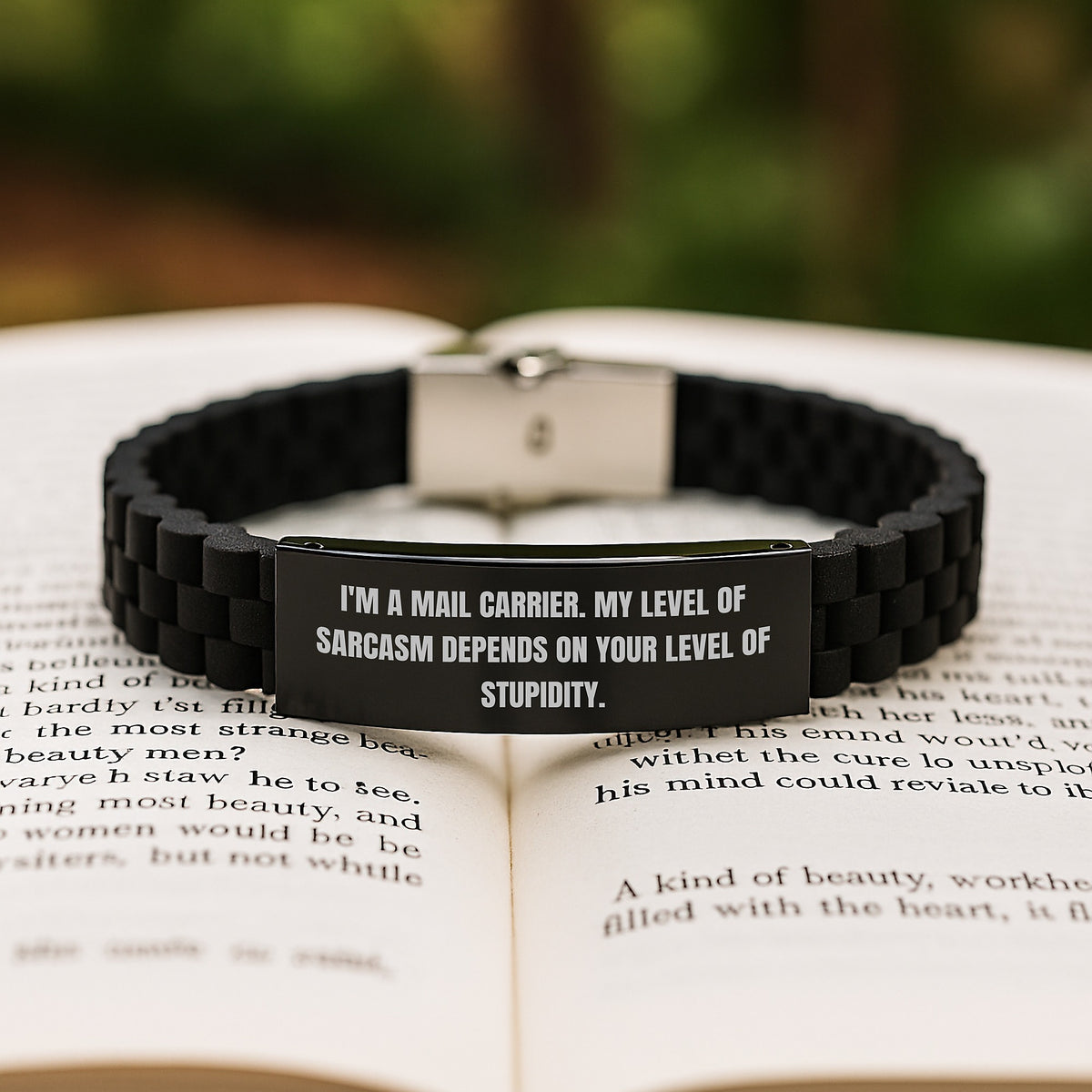 Mail Carrier Humor Gifts from Friends Birthday Glide lock Clasp Bracelet for Men Women Coworkers Family - I'm A Mail Carrier. My Level Of Sarcasm Depends On Your Level Of Stupidity. - Image 2