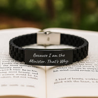 Load image into Gallery viewer, Funny Minister Gifts from Men to Women Glide lock Clasp Bracelet because i am the minister thats why Valentine's Unique - Image 2
