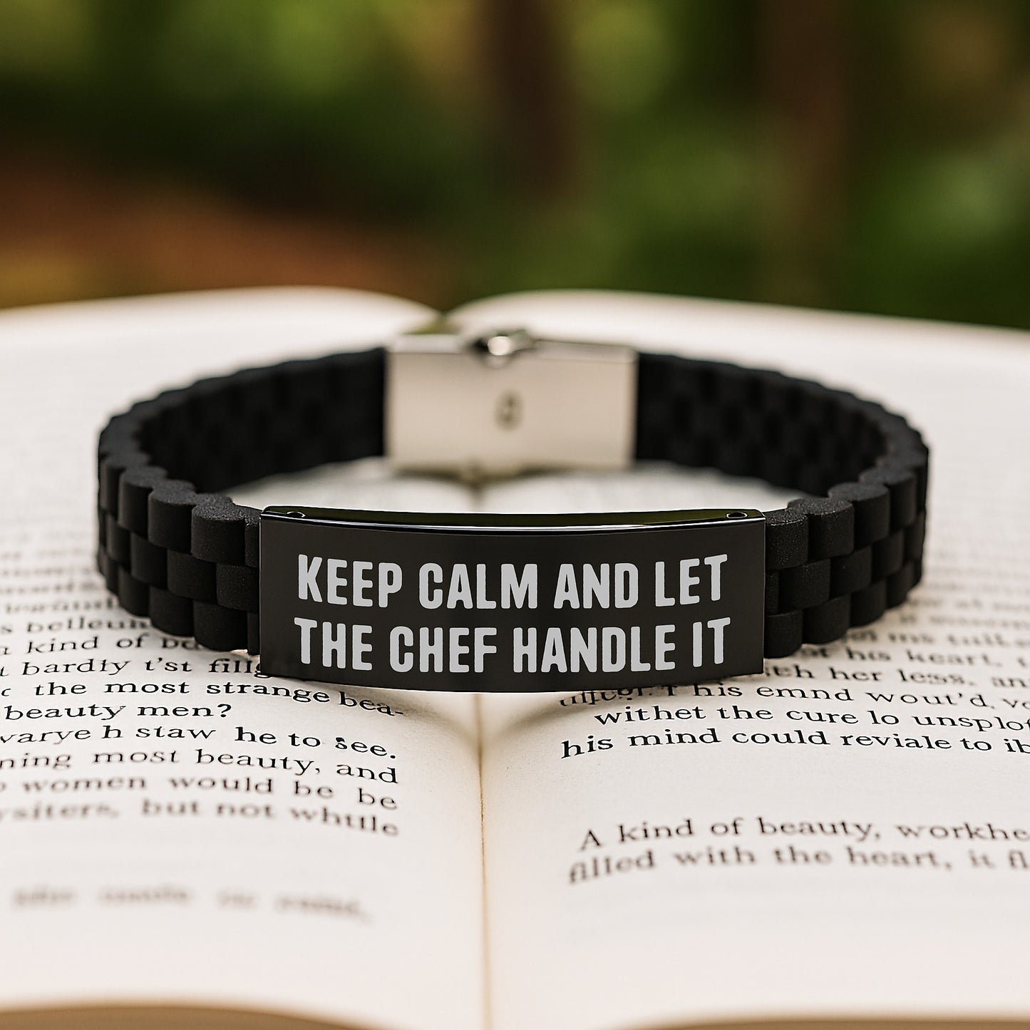 Funny Chef Gifts from Men, Inspirational Mother's Day Unique Gifts for Chef Women, Glide lock Clasp Bracelet - Keep Calm And Let The Chef Handle It - Image 2
