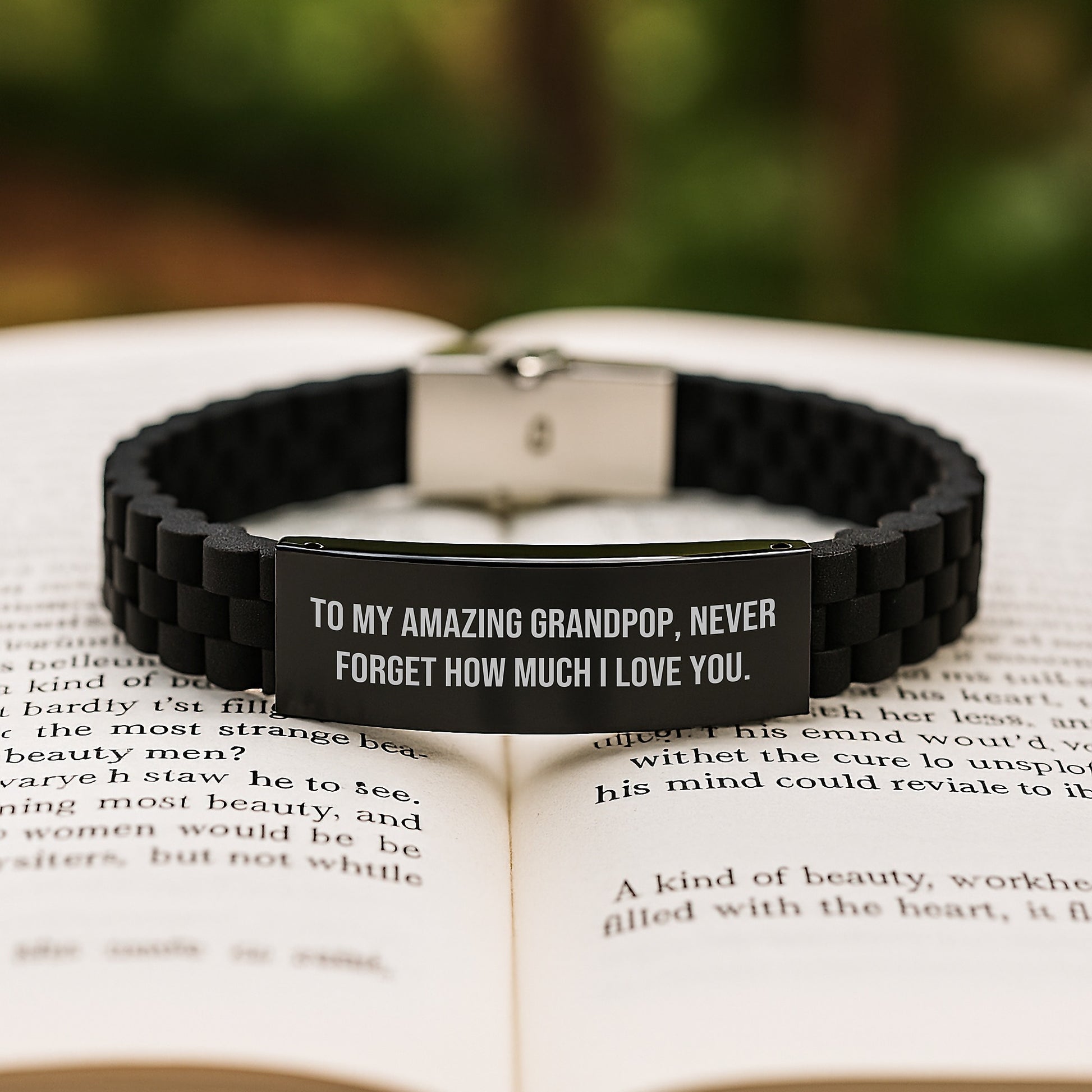 Funny Grandpop Gifts Glide lock Clasp Bracelet To My Amazing Grandpop Never Forget How Much I Love You. - Image 2