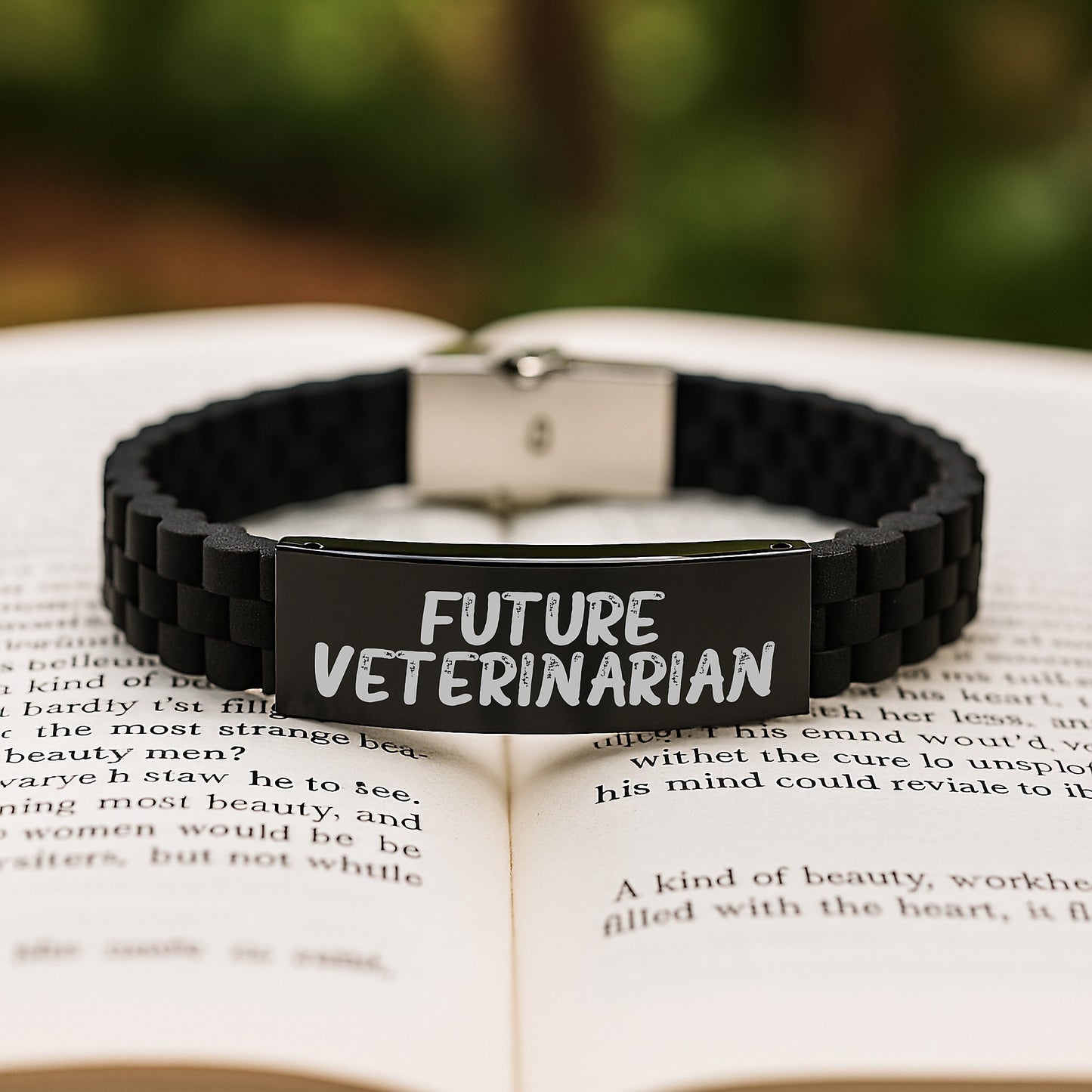 Funny Future Veterinarian Gifts from Mom Dad, Graduation Unique Jewelry Ideas for Veterinarian, Glide lock Clasp Bracelet with Quote - Image 2