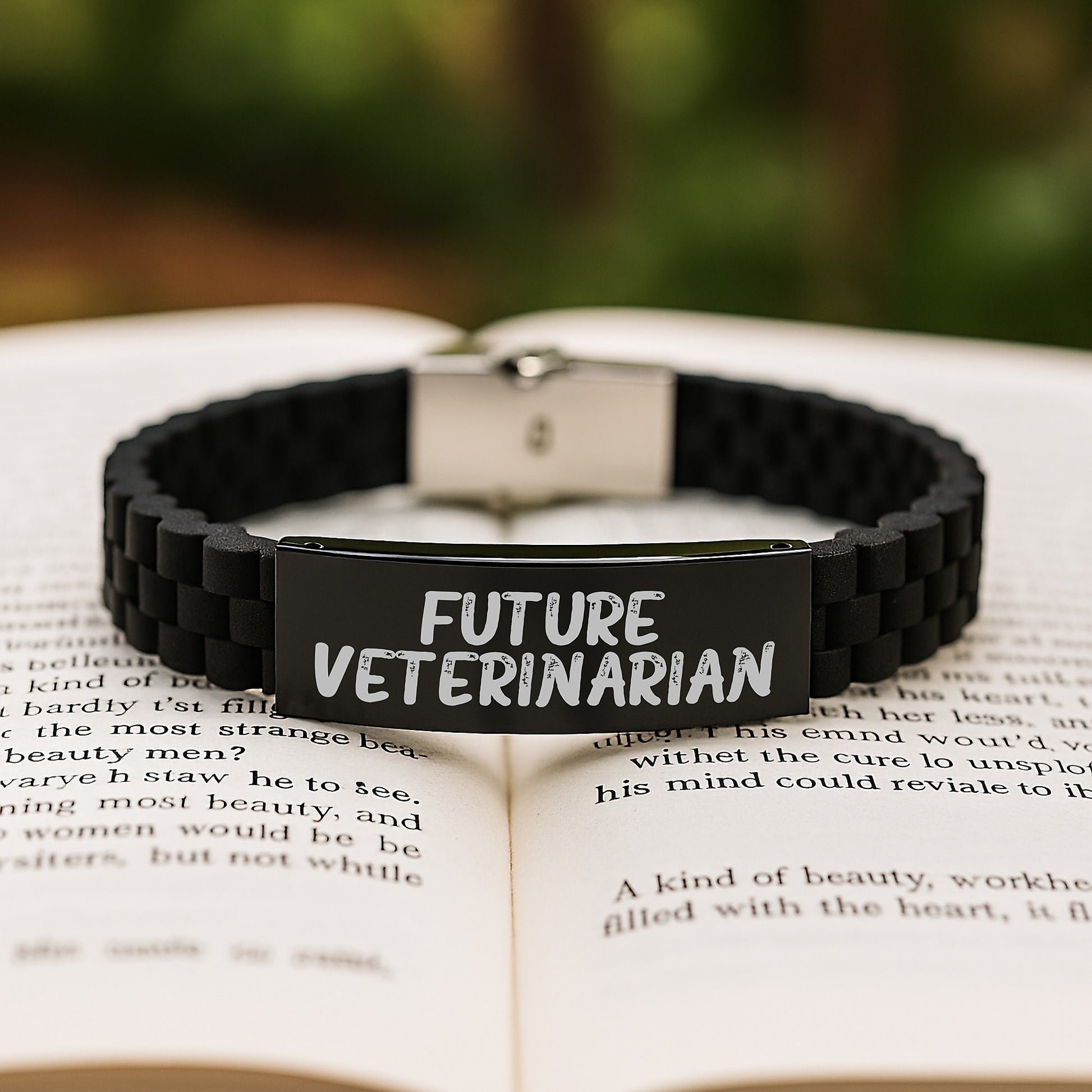 Funny Future Veterinarian Gifts from Mom Dad, Graduation Unique Jewelry Ideas for Veterinarian, Glide lock Clasp Bracelet with Quote - Image 2