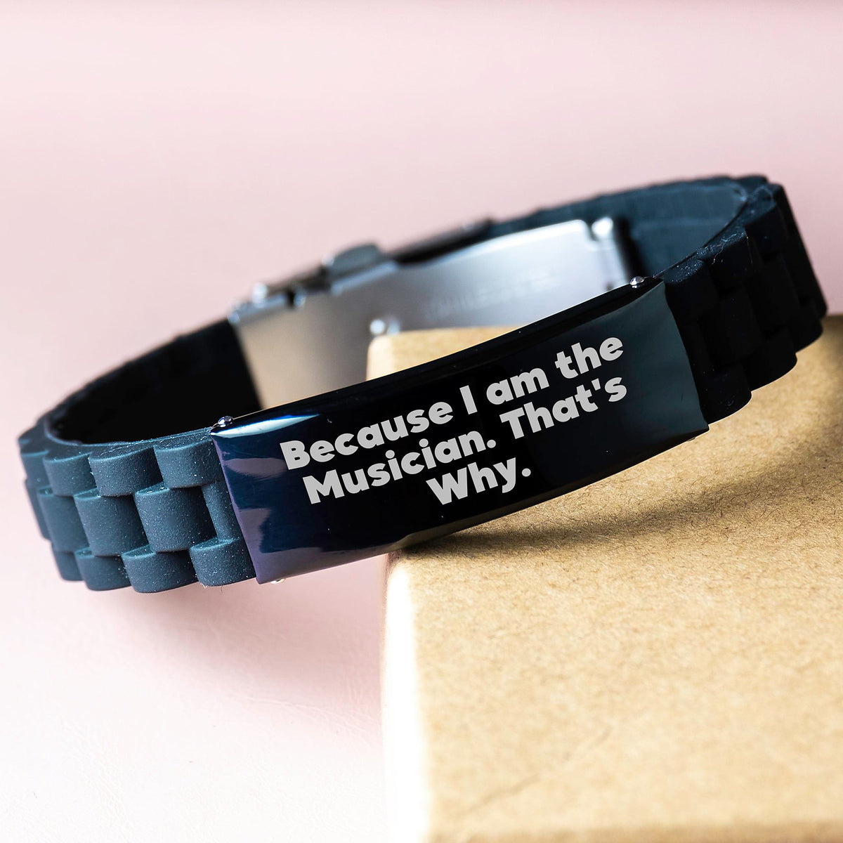 Funny Musician Glide lock Clasp Bracelet Gifts from Friends to Musician Men Birthday Unique Gifts, Musician Inspirational Quote Glide lock Clasp Bracelet for Musician Men - Image 3