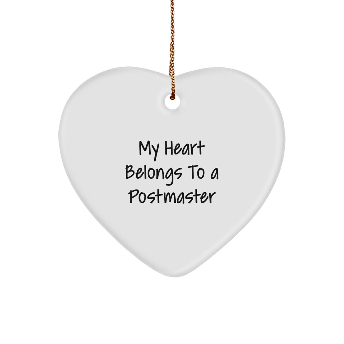 Funny Postmaster Heart Ornament Gifts from Men, Women, Friends, and Family - 'My Heart Belongs To A Postmaster' Christmas Unique Gifts - Image 1
